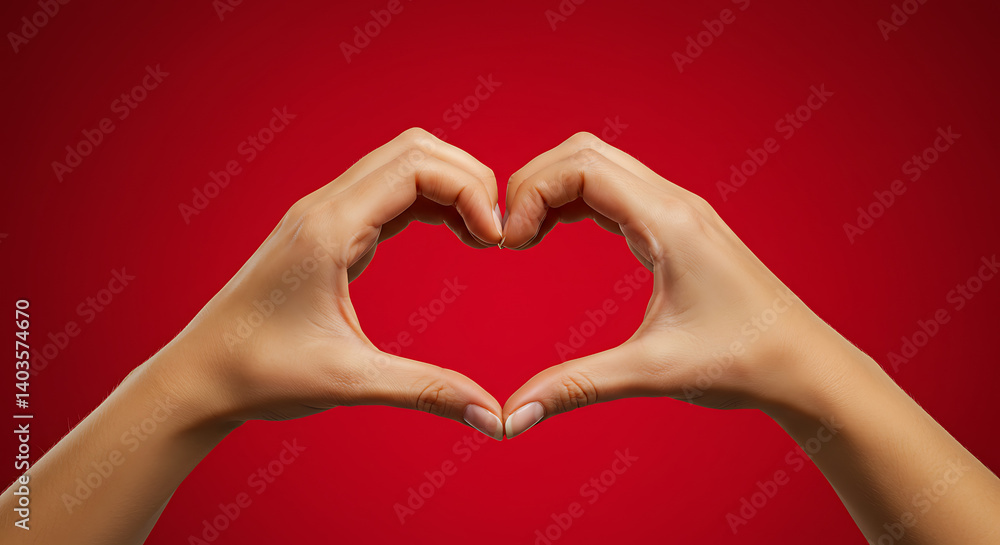 Obraz premium Crimson Heart Hands AI Generated