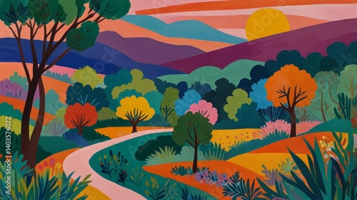 A beautifully drawn oil painting of landscape in the style of masterpiece, with bright, soft pastel and abstract colors