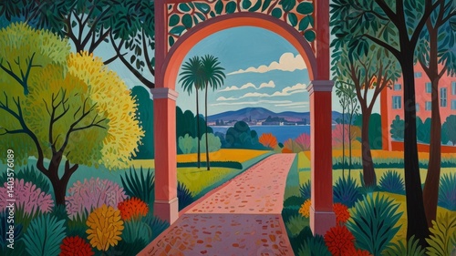 A beautifully drawn oil painting of landscape in the style of masterpiece, with bright, soft pastel and abstract colors