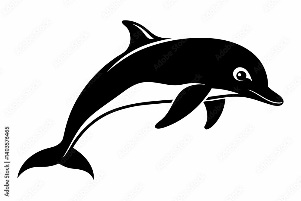 Fototapeta premium porpoise silhouette line art vector illustration with a white background