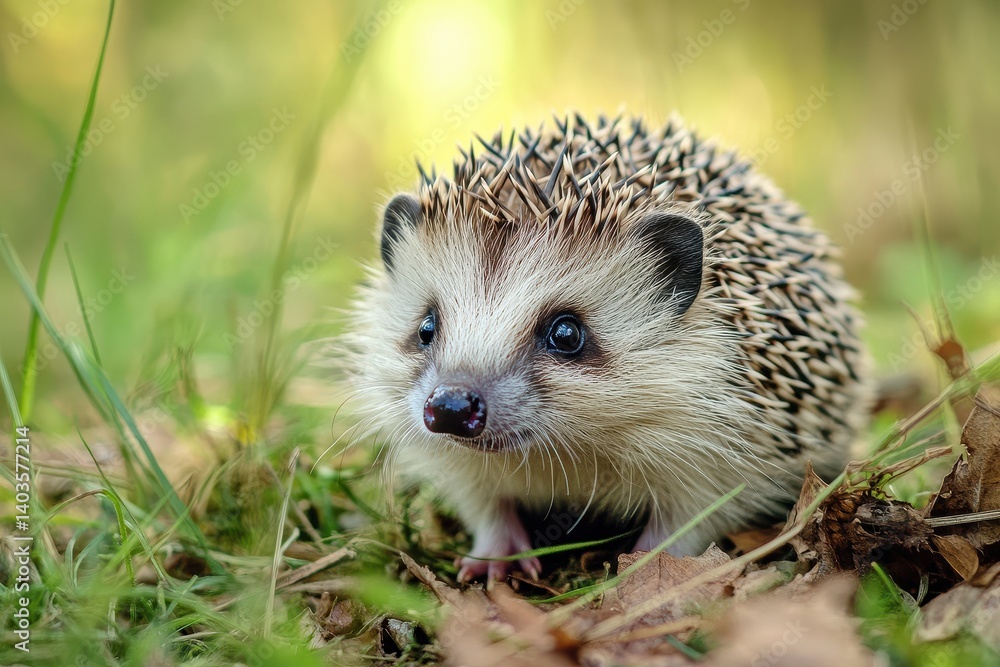 Cute hedgehog in a natural setting Cute hedgehog in a natural setting