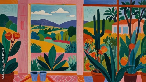 A beautifully drawn oil painting of landscape in the style of masterpiece, with bright, soft pastel and abstract colors