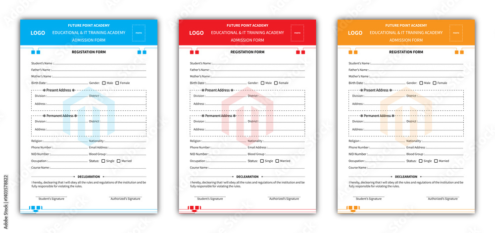 Admission Form Design. Admission Form Design.