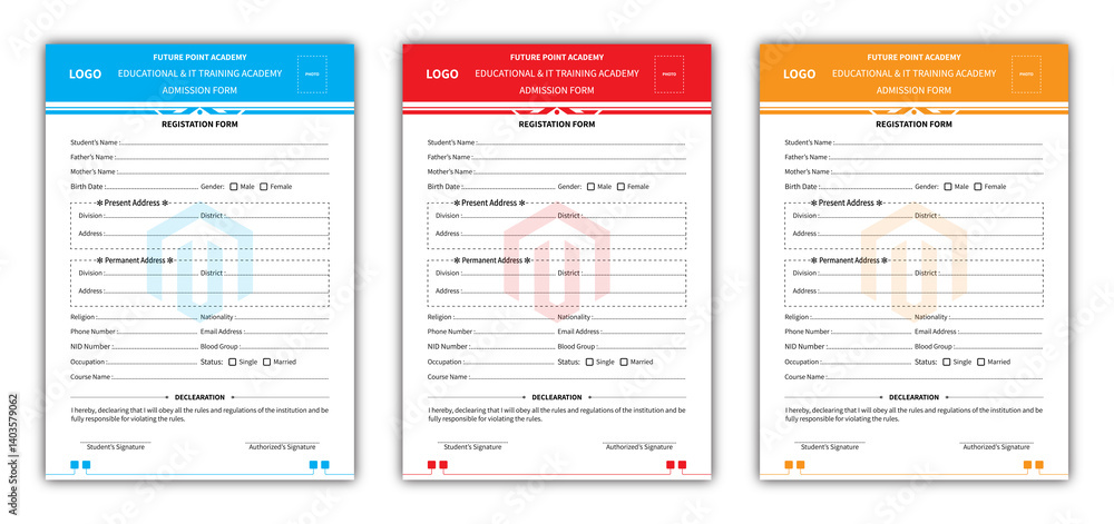 Admission Form Design. Admission Form Design.