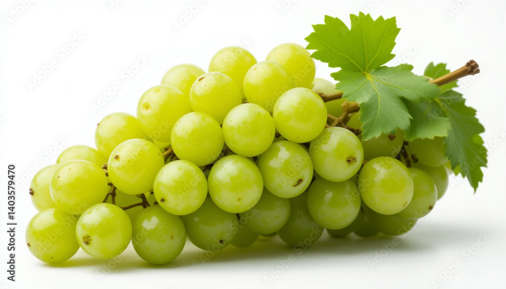 Fresh Green Grapes with Leaf Fresh Green Grapes with Leaf