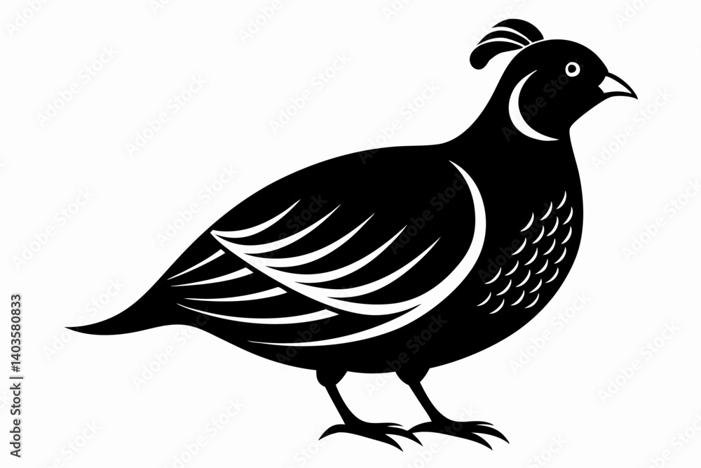 quail silhouette line art vector illustration with a white background quail silhouette line art vector illustration with a white background