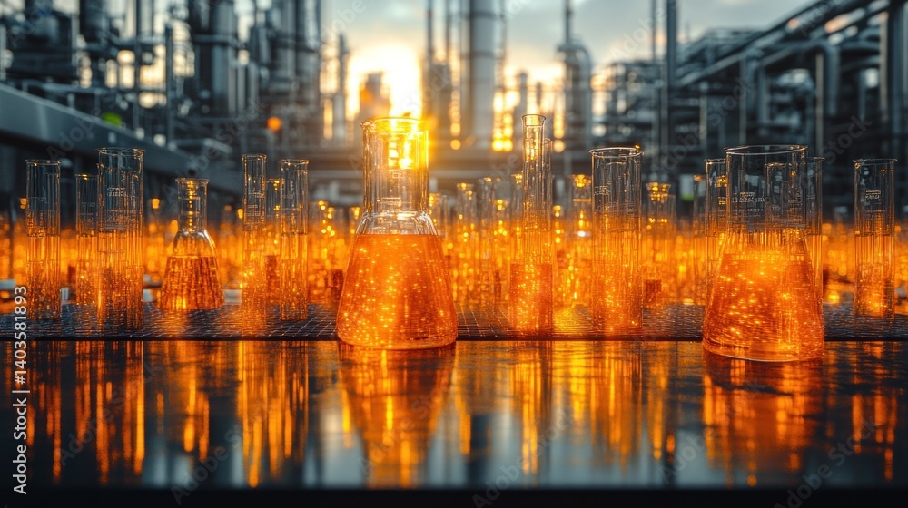 Golden Hour in the Refinery: Chemical Processes at Sunset Golden Hour in the Refinery: Chemical Processes at Sunset