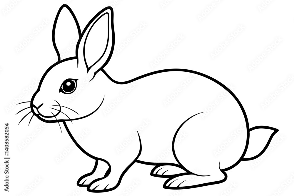 rabbit silhouette line art vector illustration with a white background rabbit silhouette line art vector illustration with a white background