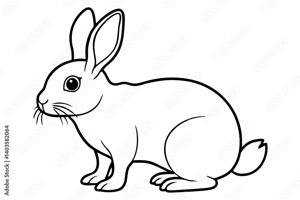 rabbit silhouette line art vector illustration with a white background rabbit silhouette line art vector illustration with a white background