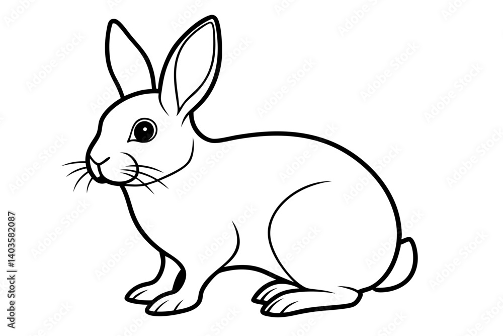 rabbit silhouette line art vector illustration with a white background rabbit silhouette line art vector illustration with a white background