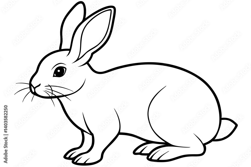 rabbit silhouette line art vector illustration with a white background rabbit silhouette line art vector illustration with a white background