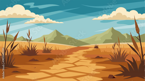 The crackling sound of dry grass underfoot the only noise in this remote and serene landscape.