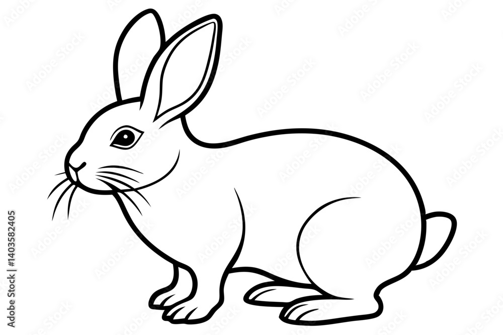 rabbit silhouette line art vector illustration with a white background rabbit silhouette line art vector illustration with a white background