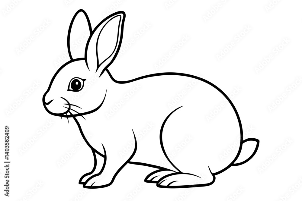 rabbit silhouette line art vector illustration with a white background rabbit silhouette line art vector illustration with a white background