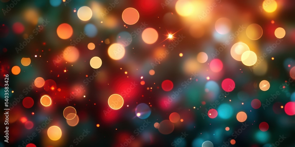 Colorful bokeh lights create a festive atmosphere during a holiday celebration at night Colorful bokeh lights create a festive atmosphere during a holiday celebration at night
