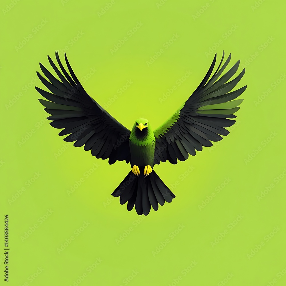 Fototapeta premium Stylized eagle spreading its wings