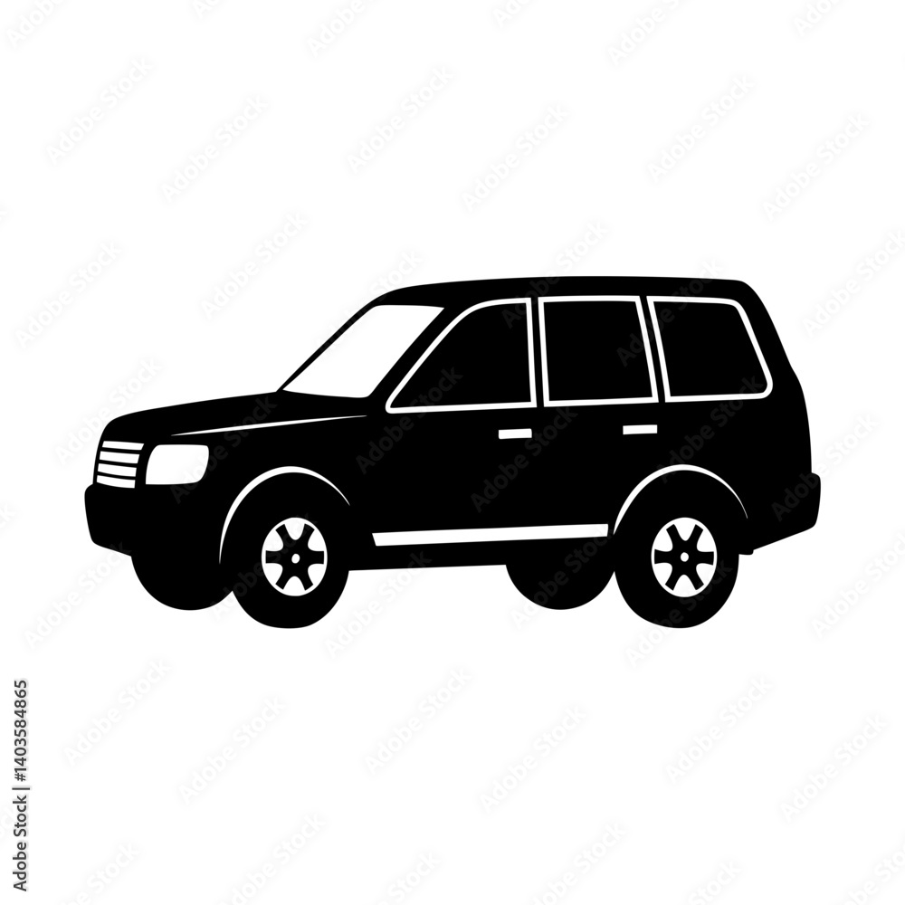 Passenger vehicle silhouette illustration Passenger vehicle silhouette illustration