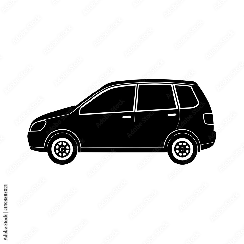Passenger vehicle silhouette illustration Passenger vehicle silhouette illustration