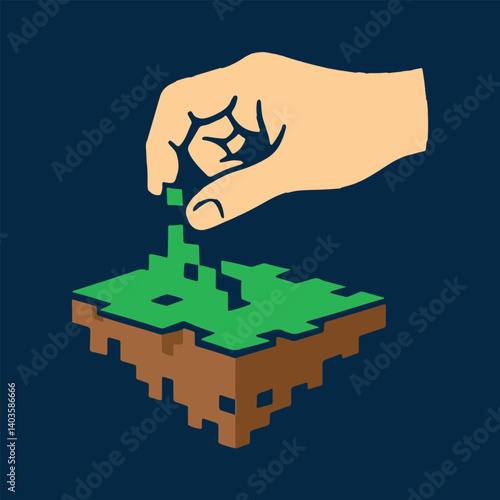 Hand Planting Digital World