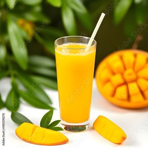 glass of fresh mango juice