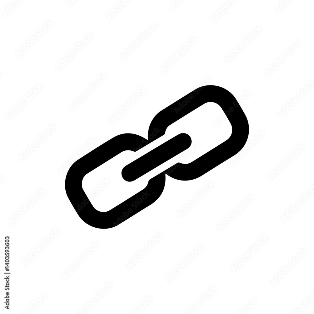 Chain link symbol representing the strength of network connections