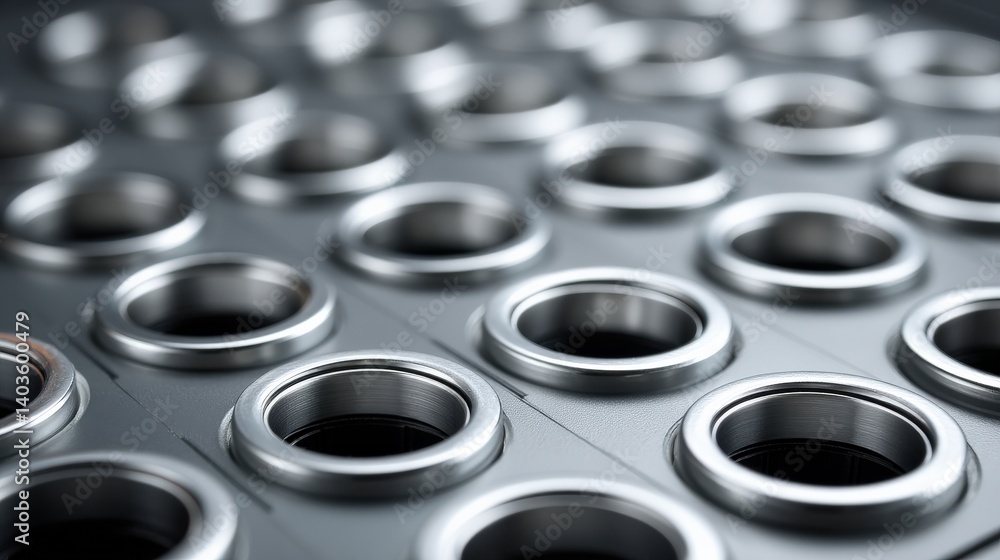 Array of Silver Rings Set in Flat Surface Array of Silver Rings Set in Flat Surface