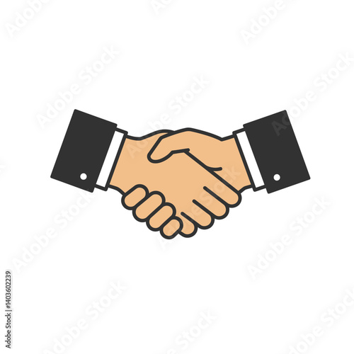Agreement Handshake: A symbol of partnership, cooperation, and agreement is presented through a professional and well-defined handshake.
