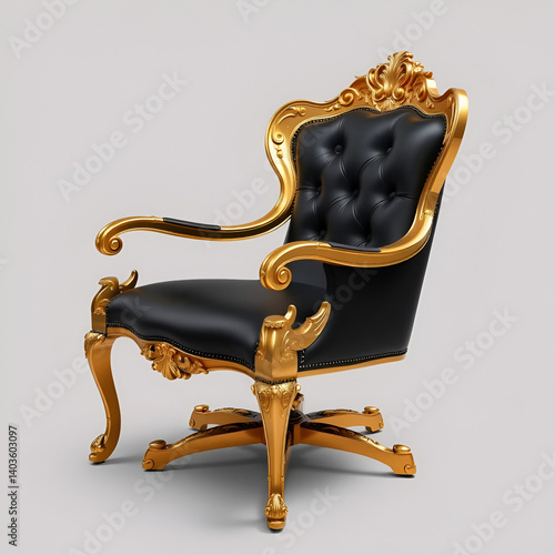 a black and gold chair