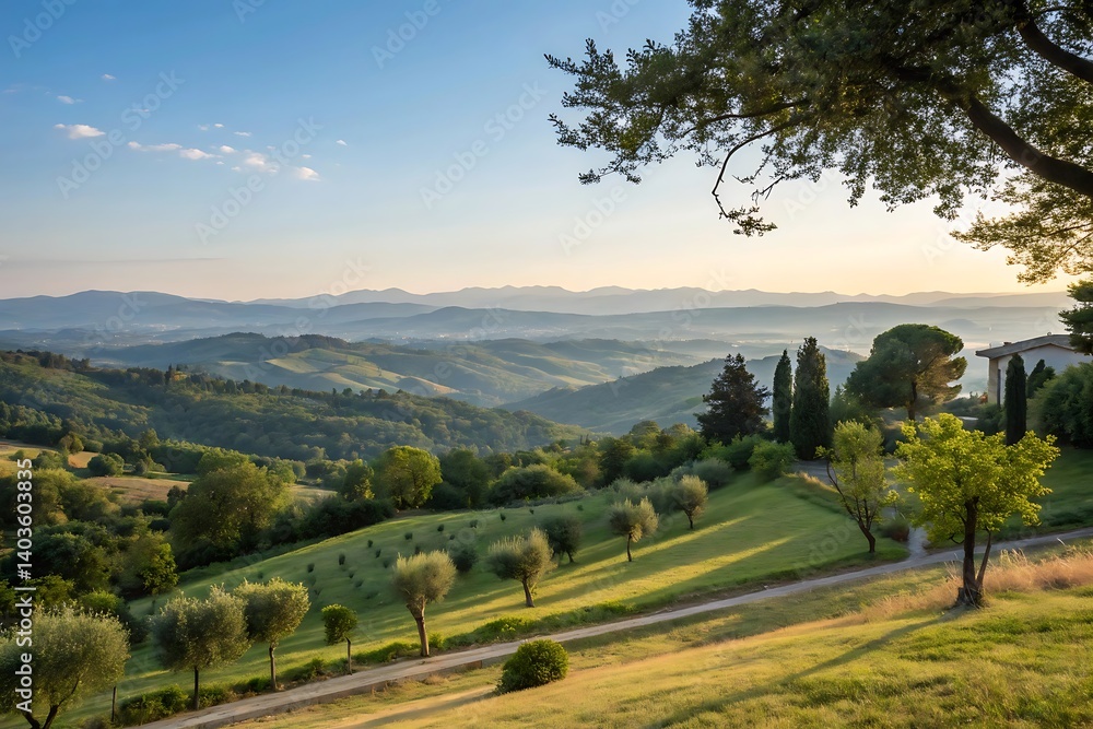 Obraz premium mountain landscape with blue sky and clouds
