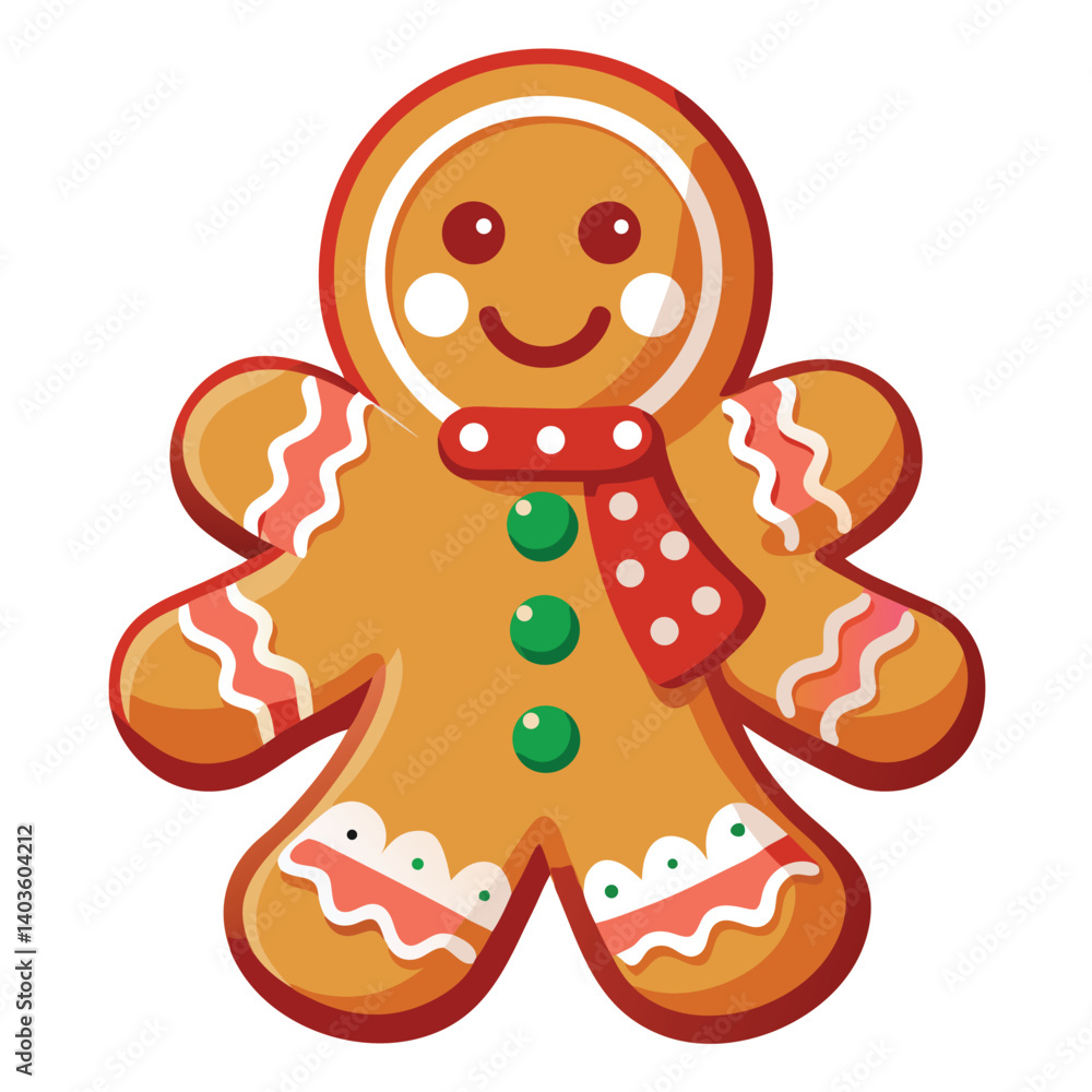 Obraz premium Christmas gingerbread cookies isolated on white background