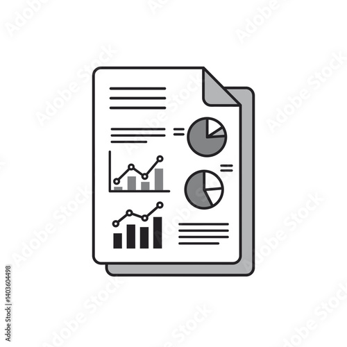Data Driven Insights: An illustrative depiction of a report document filled with charts, graphs, and key financial data, showcasing insightful information.
