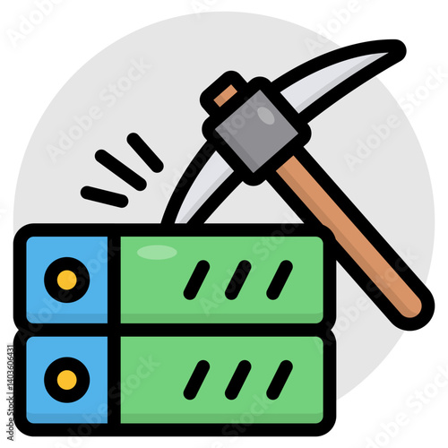 A creative design icon of server mining