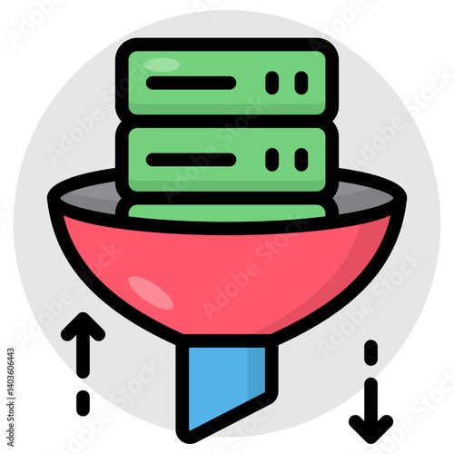 An icon design of server filtration 