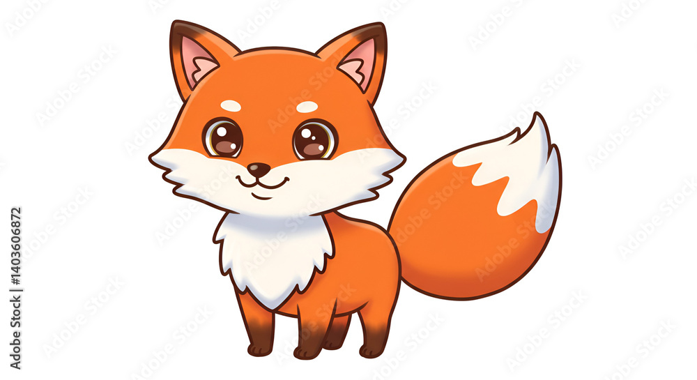 Obraz premium Cute Fox Standing – No Background
