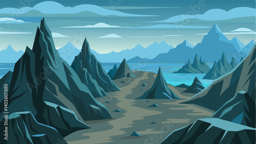 The highlands seem to stretch to infinity an endless sea of uneven rocky terrain and jagged peaks.