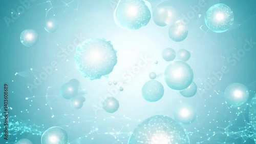 A blue background with a white circle in the middle. The circle is surrounded by a lot of dots