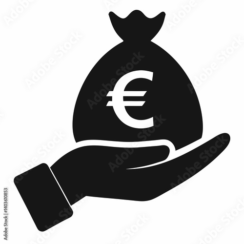 hand holding euro symbol
