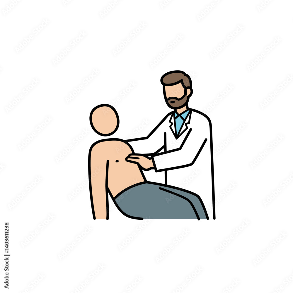 Fototapeta premium Medical Examination: Doctor conducting a thorough check-up on a patient.