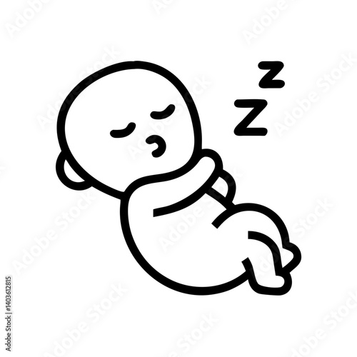 Sleeping Baby Illustrating Peaceful Slumber in Minimalist Style  