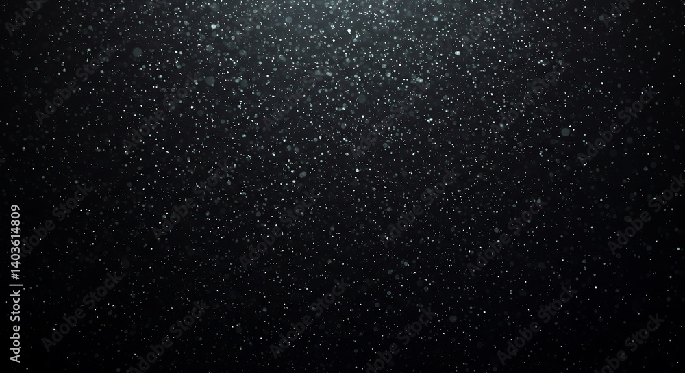 Obraz premium Particles Falling on Black Backdrop Elegant Glitter Dust Overlay