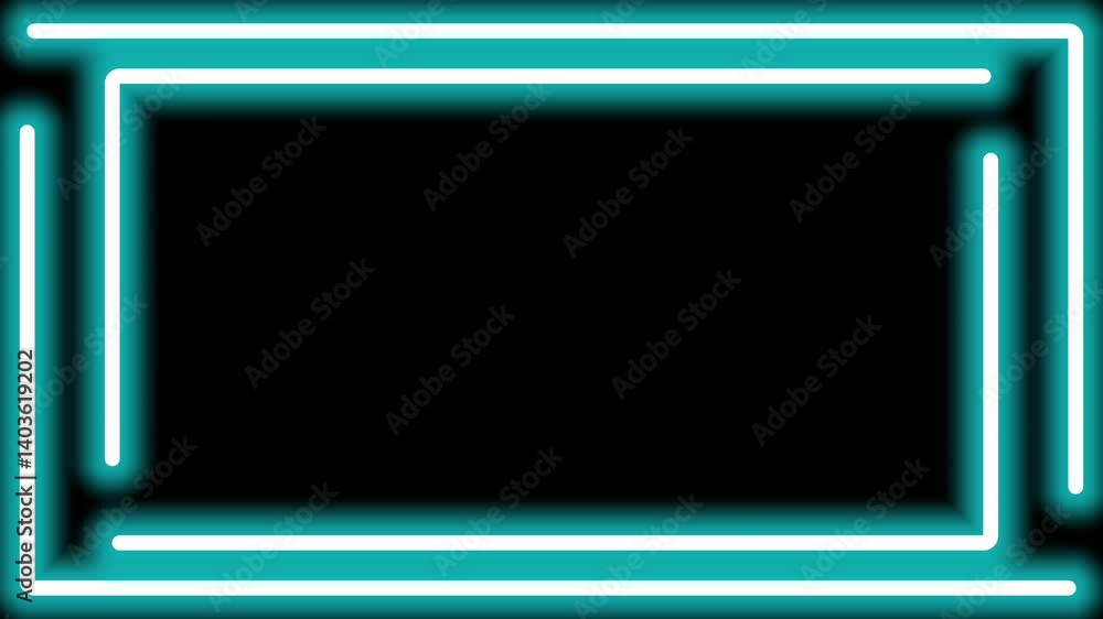 Two pairs of blue neon progress lines form a rectangular frame
