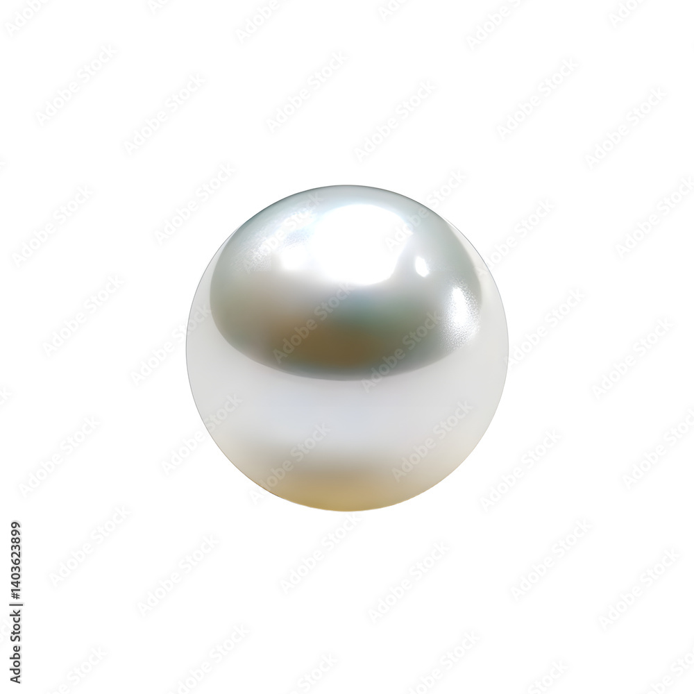 Obraz premium white pearl isolated on transparent background cutout , generative ai