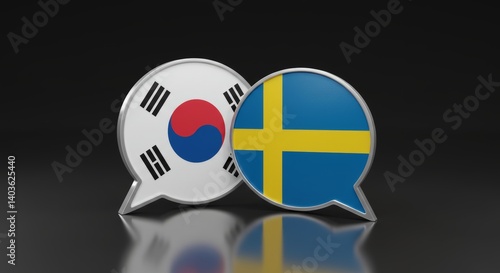 Dialogue Between South Korea and Sweden Represented by Overlapping Speech Bubbles Free Download Dialogue Between South Korea and Sweden Represented by Overlapping Speech Bubbles - GFXLoad