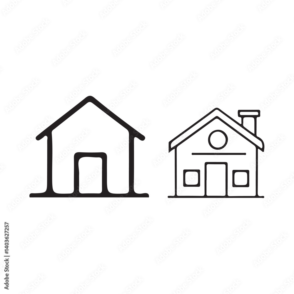Black Home Vector Icons. Black Home Vector Icons.