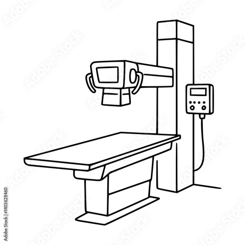 Super Simple Stroke Line Art of X-ray Machine Illustration - Medical Imaging Equipment