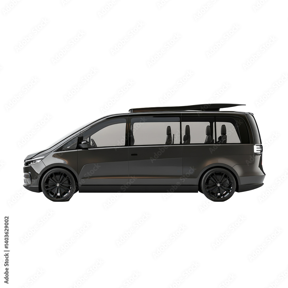 Luxury Autonomous Minivan on transparent background Luxury Autonomous Minivan on transparent background