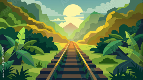 The sunkissed railway line s through a dense jungle offering a sense of adventure and discovery to those on board.