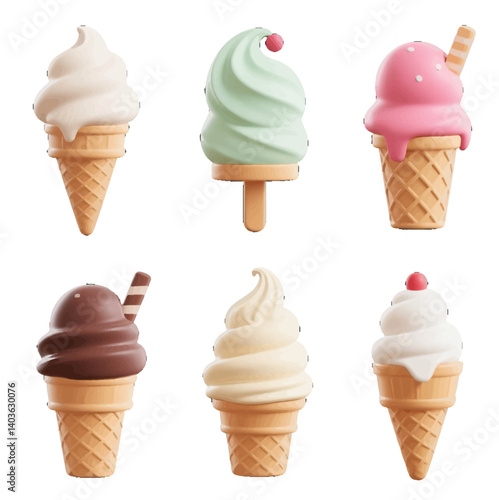 Fruit, ice cream, desserts, strawberries, matcha, blueberries