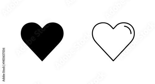 Ícono de corazón vectorial aislado en formato PNG transparente o fondo blanco - Icône en forme de cœur

