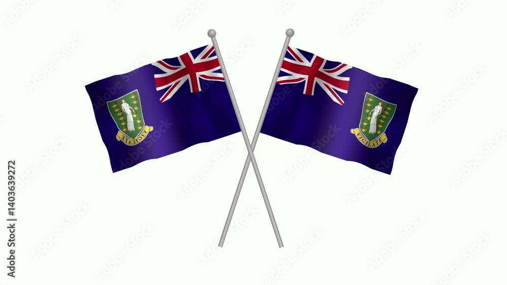 Flag of Virgin Islads UK, Cross table flag of Virgin Islads UK on white screen, Virgin Islads UK 3D Animation flag waving in the wind isolated on white Background.
Flag of Virgin Islads UK, Cross table flag of Virgin Islads UK on white screen, Virgin Islads UK 3D Animation flag waving in the wind isolated on white Background.